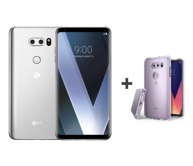 LG V30 srebrny + etui Ringke Fusion Crystal View - 454029 - zdjęcie